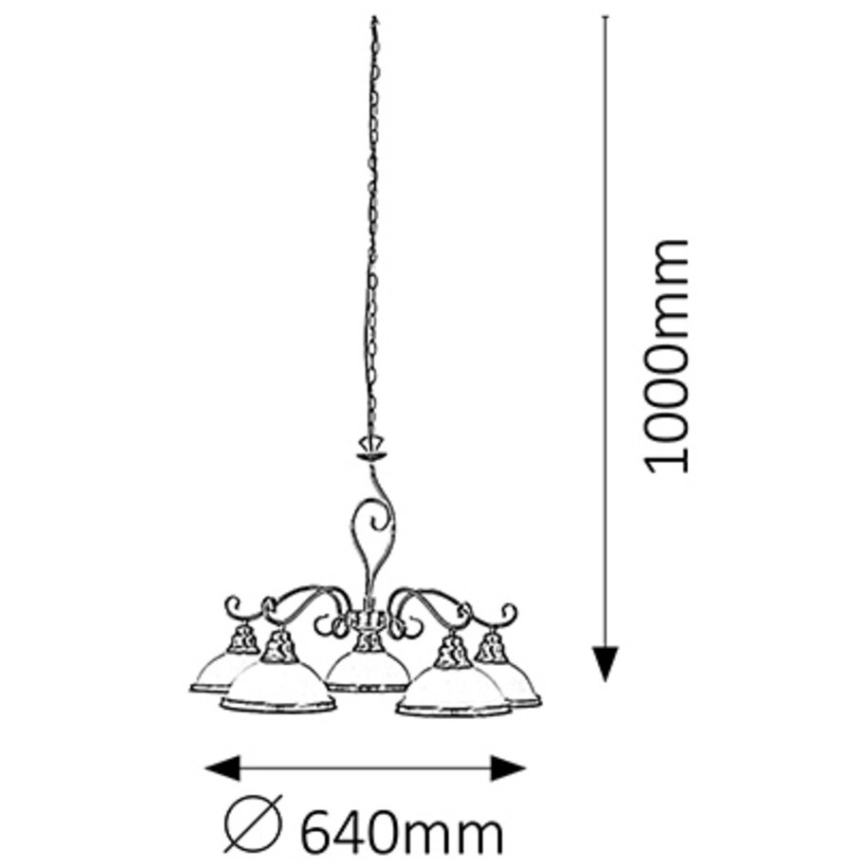 Rabalux 2755 - Kattokruunu ELISETT 5xE27/60W/230V