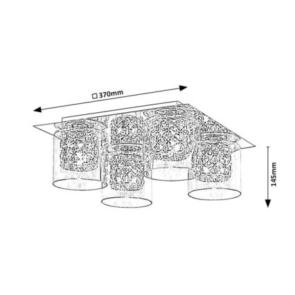 Rabalux - Kristallinen kattovalaisin 4xG9/40W/230V 37x37 cm