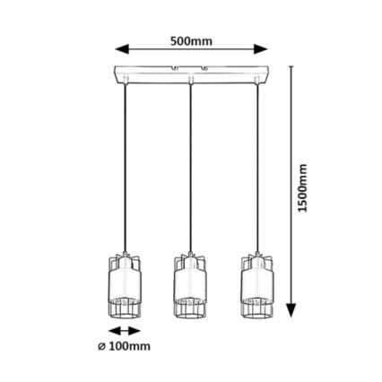 Rabalux - Kattokruunu johdossa 3xE27/40W/230V