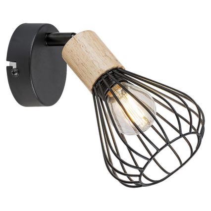 Rabalux - Seinävalaisin 1xE14/25W/230V musta/pyökki