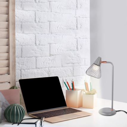 Rabalux - Pöytävalaisin 1xE14/25W/230V harmaa