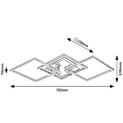 Rabalux - Kiinteä LED-kattokruunu LED/43W/230V kiiltävä kromi 37x76,5 cm