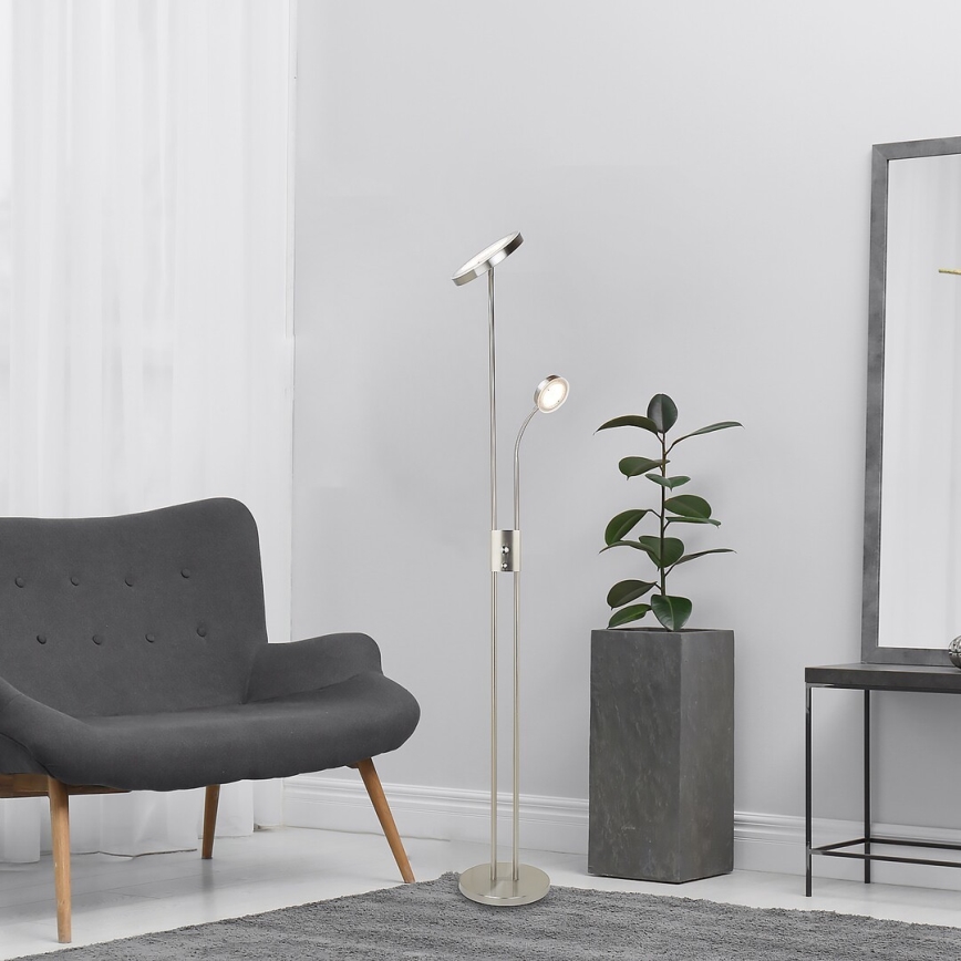 Rabalux - LED himmennettävä lattiavalaisin LED/18,5W/230V + LED/4,5W mattakromi