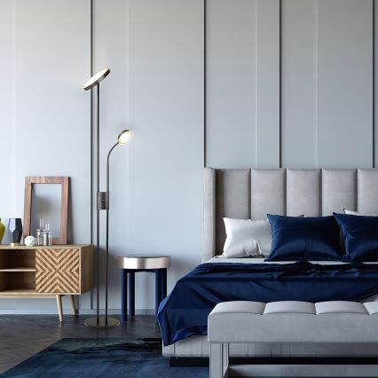 Rabalux - LED Himmennettävä lattialamppu LED/18,5W/230V + LED/4,5W musta