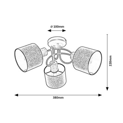 Rabalux - Kiinteä kattokruunu 3xE14/40W/230V