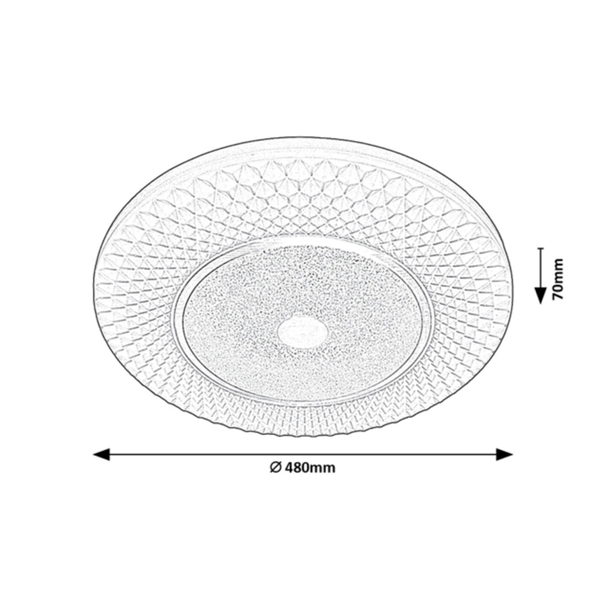 Rabalux - himmennettävä LED-kattovalaisin LED/72W/230V 3000-6500K + kaukosäädin, halkaisija 48 cm