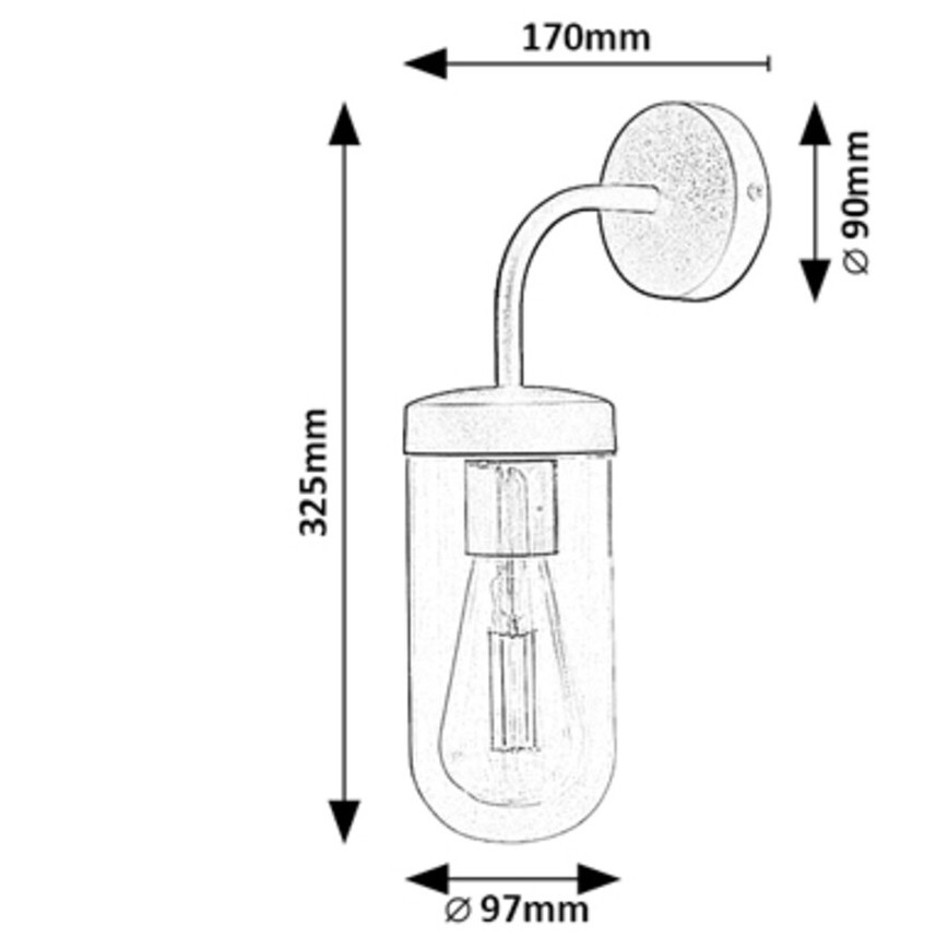Rabalux - Kylpyhuoneen seinävalaisin 1xE27/60W/230V IP44 musta