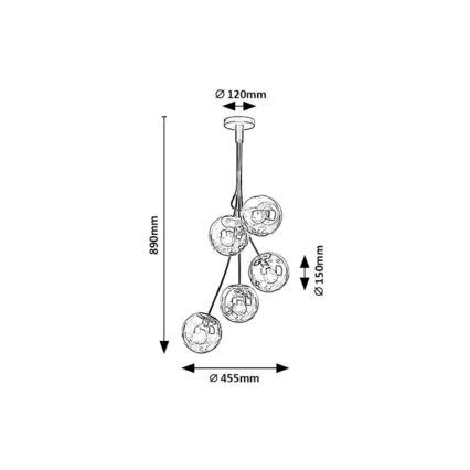 Rabalux 3508 - Kattokruunu tangossa GLORY 5xE14/40W/230V