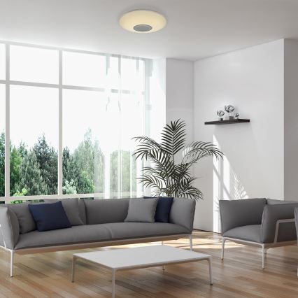 Rabalux - LED RGB himmennettävä kattovalaisin kaiuttimella LED/24W/230V Wi-Fi Tuya + kauko-ohjain halkaisija 40 cm