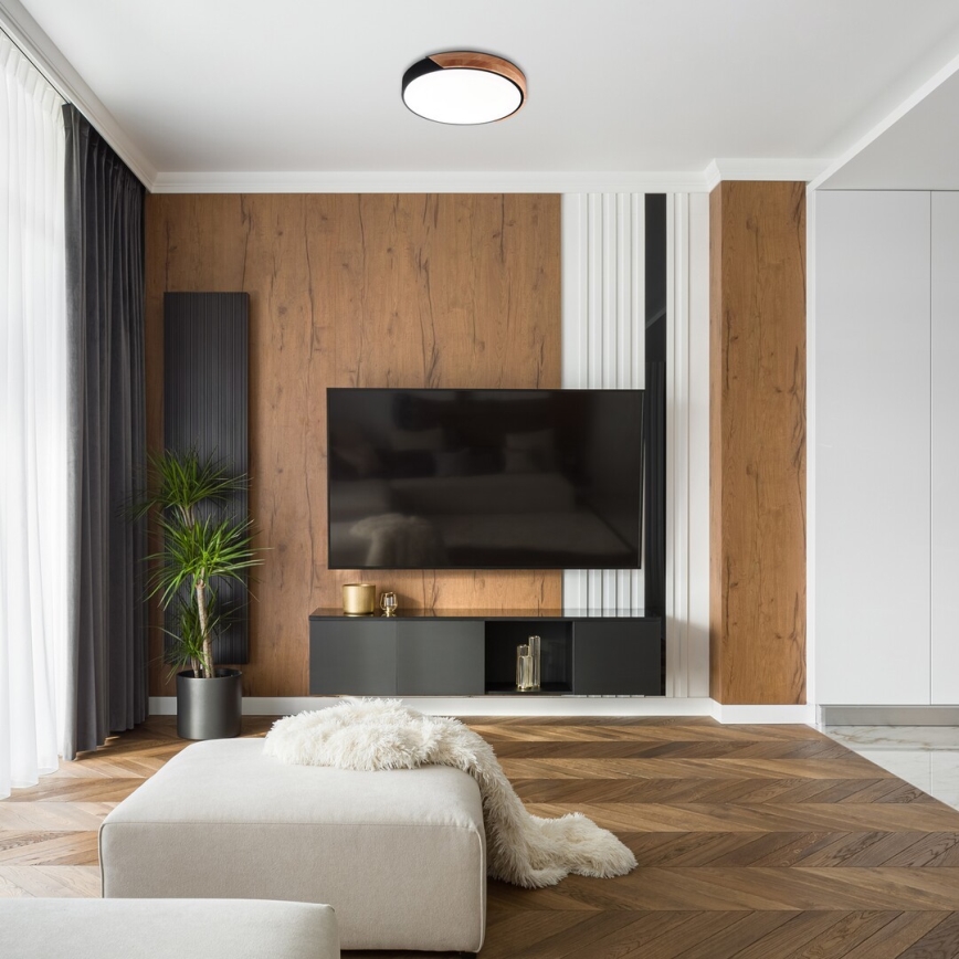 Rabalux - LED-kattovalaisin LED/24W/230V musta/tammi halkaisija 41,5 cm