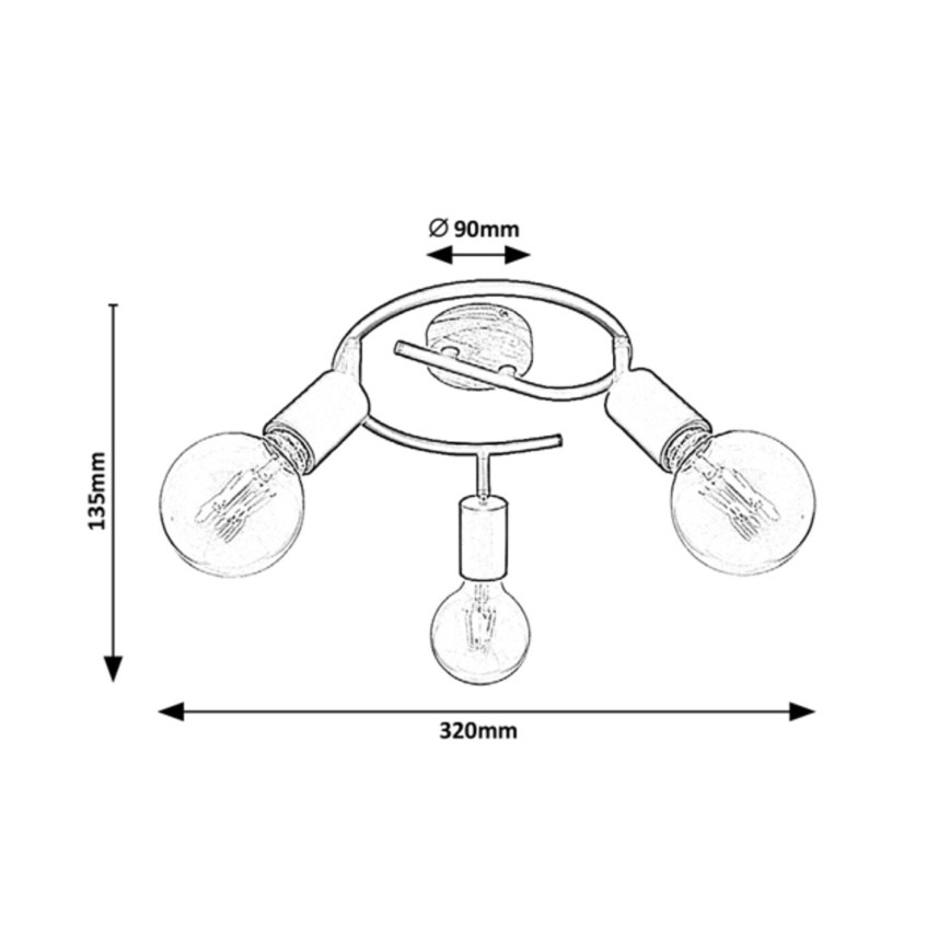 Rabalux - Kohdevalo 3xE27/40W/230V kumipuu