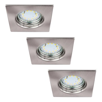 Rabalux - 3x LED -setti kylpyhuoneen upotettava alasvalo 1xGU10/3W/230V IP44
