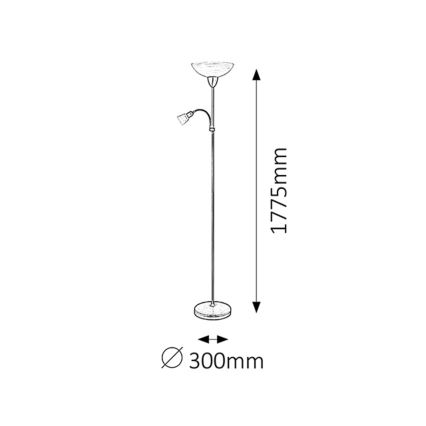 Rabalux - Lattialamppu 1xE27/60W+1xE14/40W