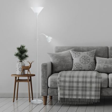 Rabalux - lattialamppu 1xE27/100W+E14/25W valkoinen