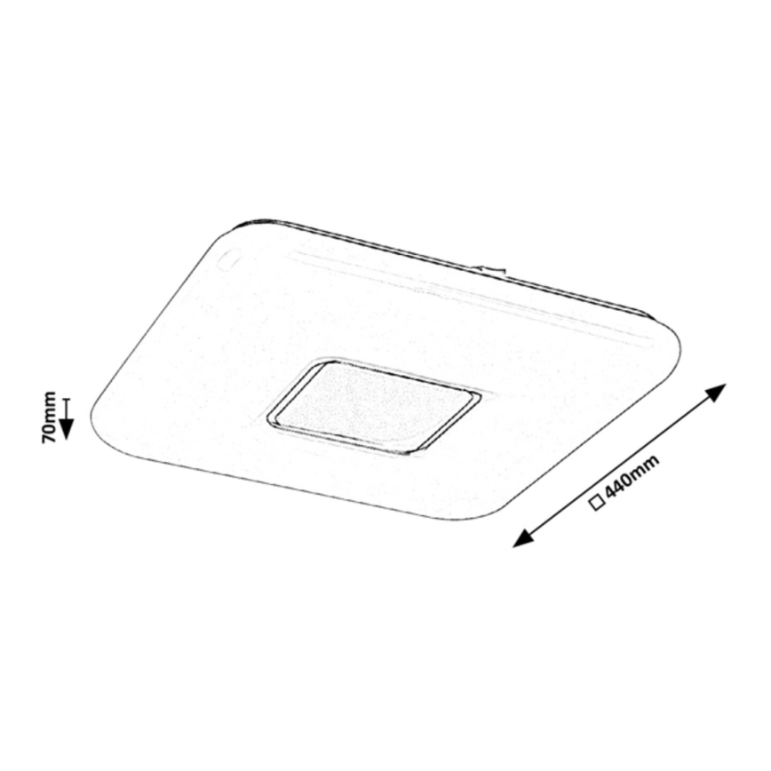 Rabalux - Himmennettävä LED-kattovalaisin LED/70W/230V + kaukosäädin 44x44 cm