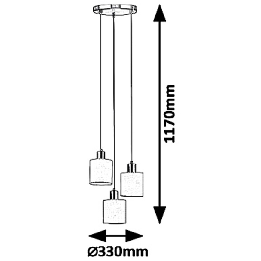 Rabalux 5012 - Kattokruunu narulla NATINA 3xE14/25W/230V