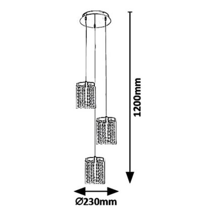 Rabalux 5044 - LED-kattokruunu narussa ASTRELLA 3xLED/6W/230V