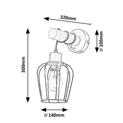 Rabalux - Seinävalaisin 1xE27/40W/230V kumipuu