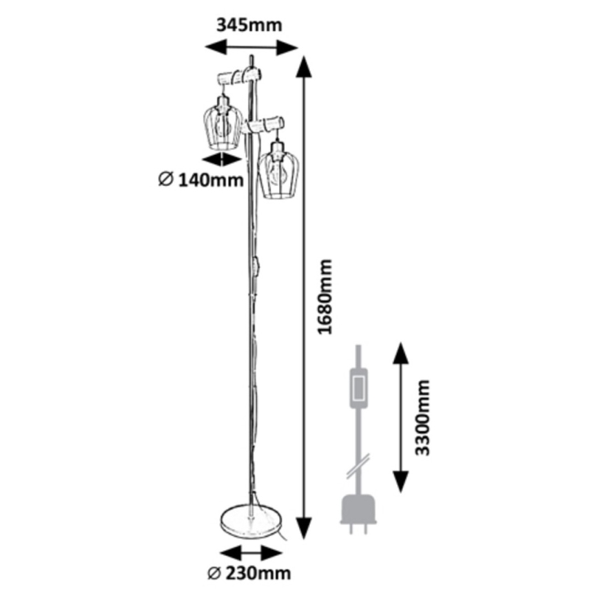 Rabalux - Lattiavalaisin FABIAN 2xE27/40W/230V