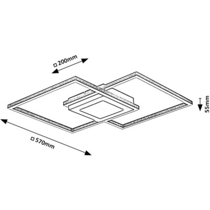 Rabalux - Kiinteä LED-kattokruunu LED/40W/230V 57x57 cm