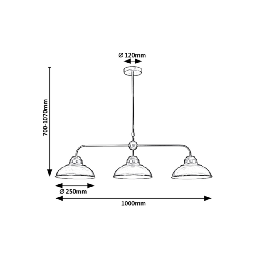 Rabalux - Kattokruunu tangossa 3xE27/60W/230V