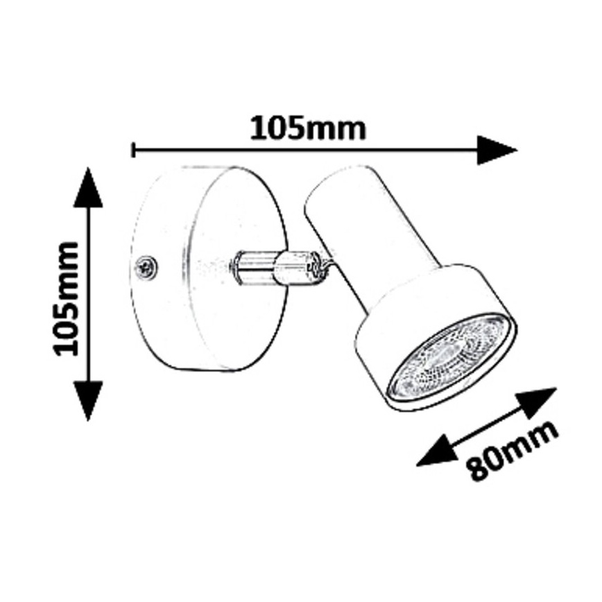 Rabalux 5322 - Seinävalaisin KONRAD 1xGU10/50W/230V