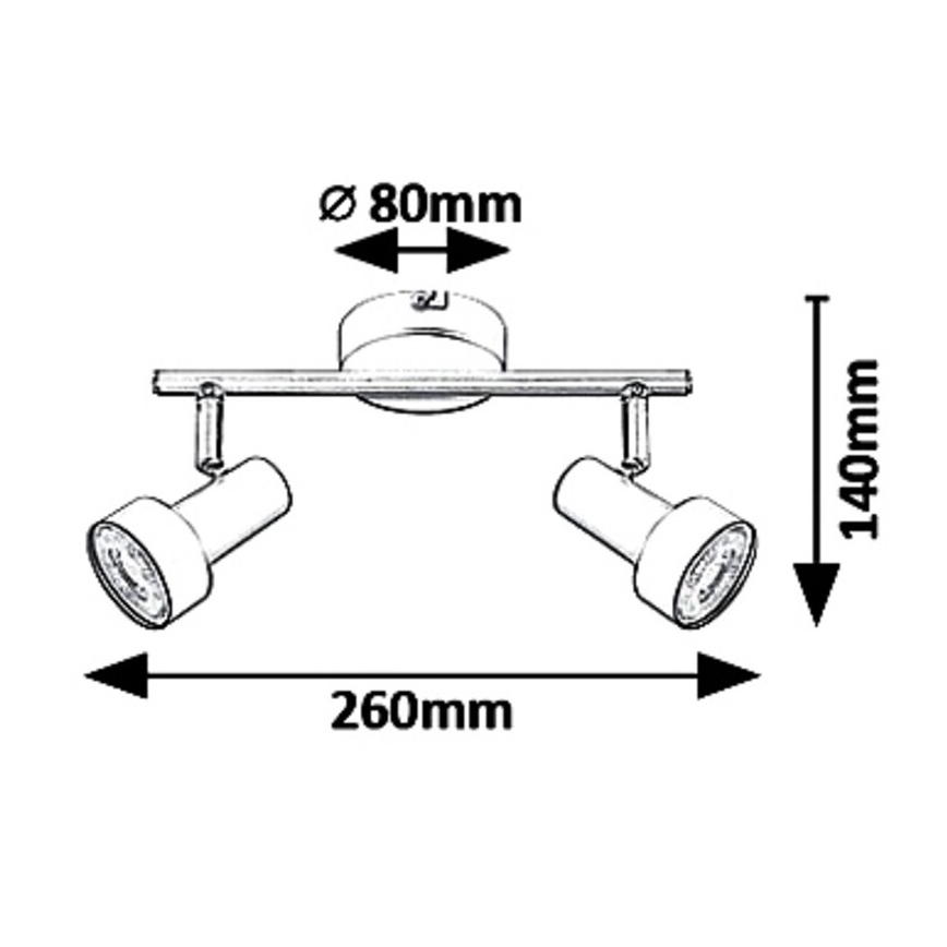 Rabalux 5323 - Kohdevalo KONRAD 2xGU10/50W/230V