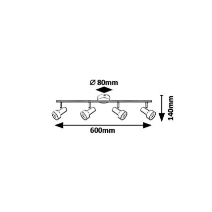 Rabalux 5325 - Kohdevalo KONRAD 4xGU10/50W/230V