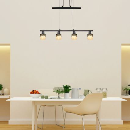 Rabalux 5345 - Kattokruunu narulla LACEY 4xE14/40W/230V