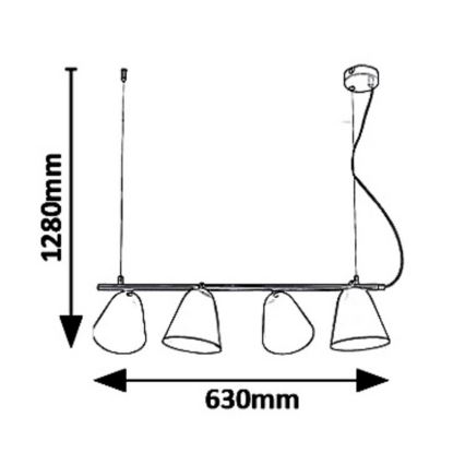 Rabalux 5377 - Kattokruunu narulla ALTDER 4xE14/40W/230V