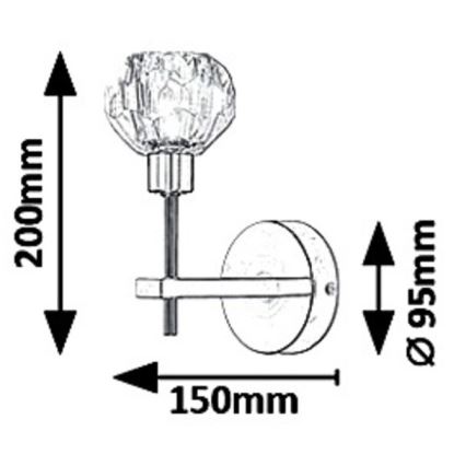 Rabalux 5394 - Seinävalaisin KASSIA 1xG9/5W/230V