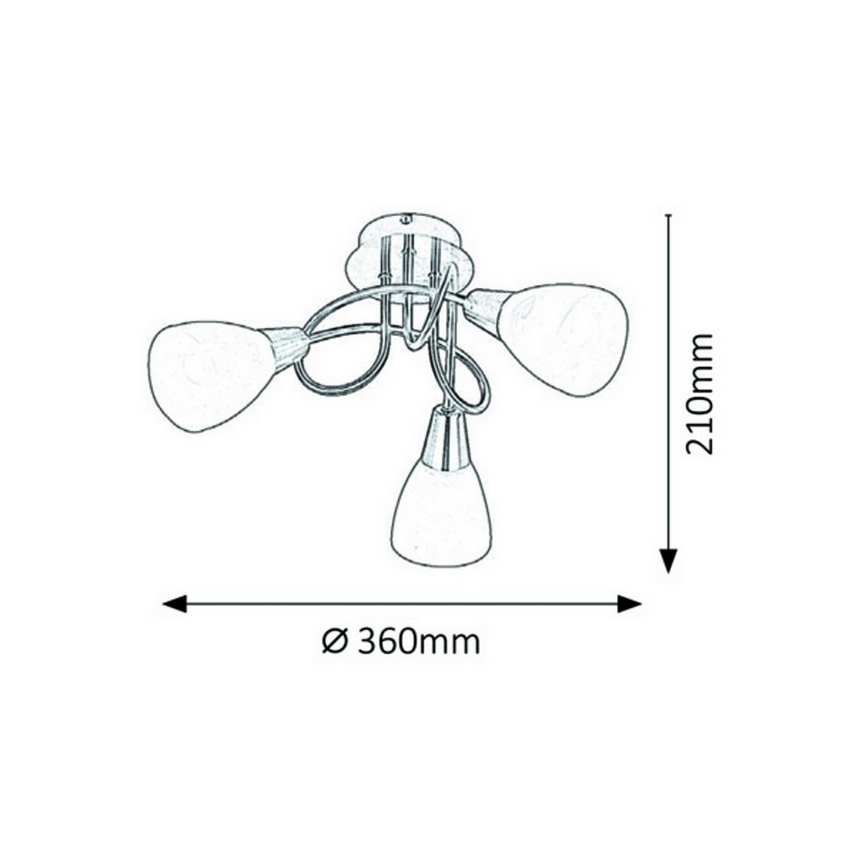 Rabalux - Kiinteä kattokruunu 3xE14/40W/230V mattakromi