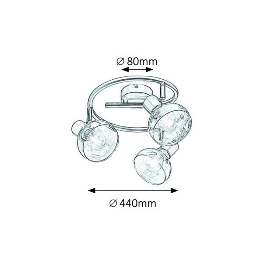 Rabalux 5549 - Kohdevalo HOLLY 3xE14/40W/230V kultainen