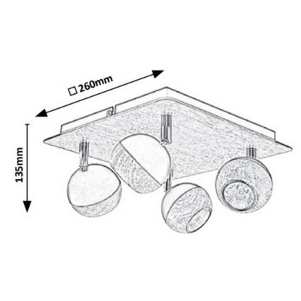 Rabalux - Kohdevalo 4xGU10/35W/230V