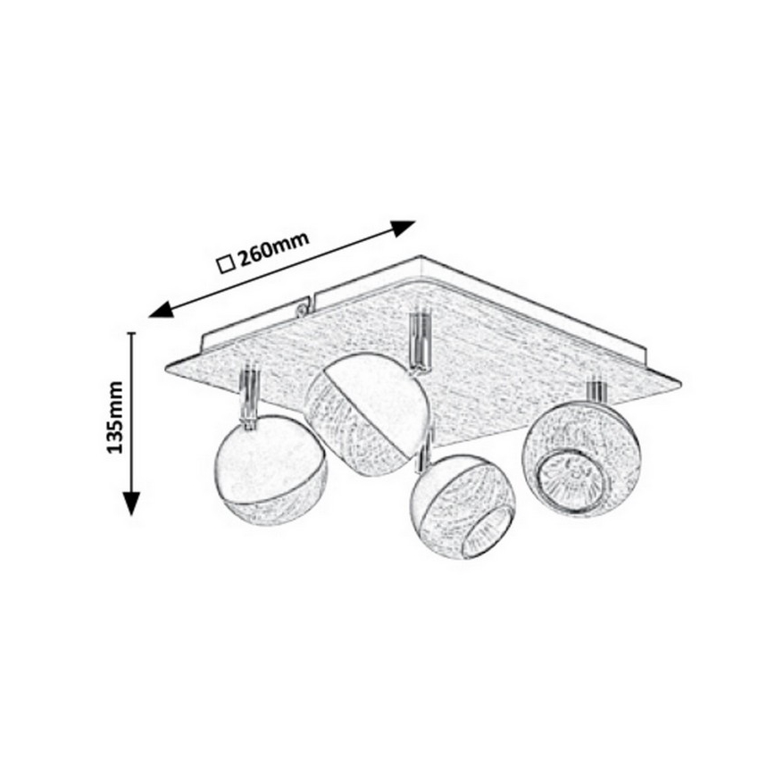 Rabalux - Kohdevalo 4xGU10/35W/230V