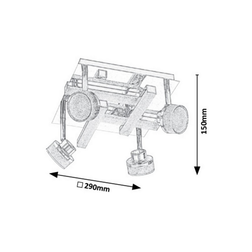 Rabalux - LED-kattovalaisin 4xLED/5W/230V + 4xLED/3W/230V