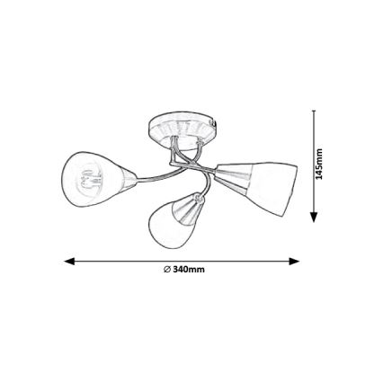 Rabalux - Kattovalo 3xE14/40W/230V halkaisija 34 cm