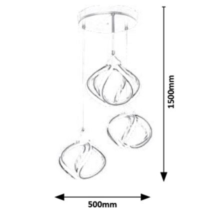 Rabalux - LED-kattokruunu johdossa LED/50W/230V