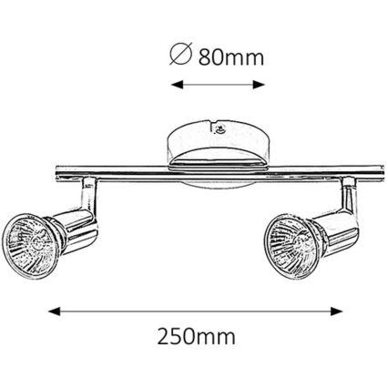 Rabalux - Kohdevalo 2xGU10/50W/230V