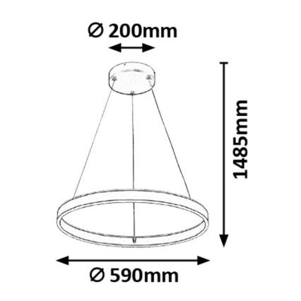 Rabalux - LED himmennettävä kattokruunu johdolla LED/36W/230V + kaukosäädin