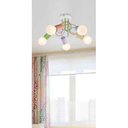 Rabalux 6340 - Kiinteä kattokruunu LINETT 5xE27/40W/230V