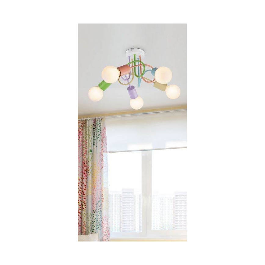 Rabalux 6340 - Kiinteä kattokruunu LINETT 5xE27/40W/230V