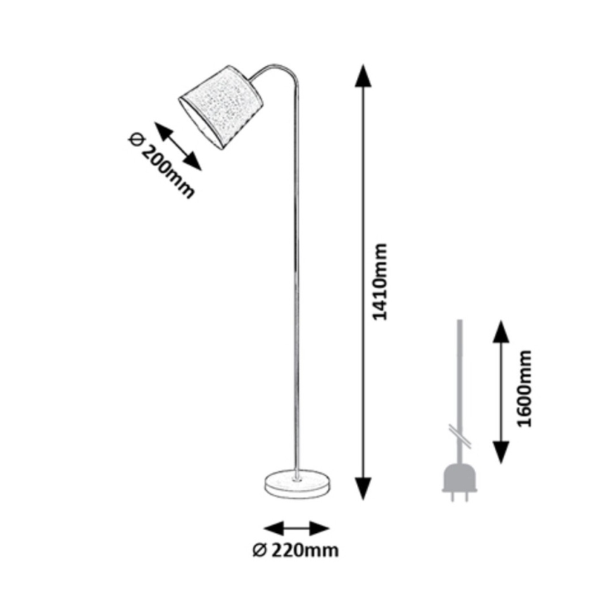Rabalux - Lattialamppu 1xE27/25W/230V harmaa