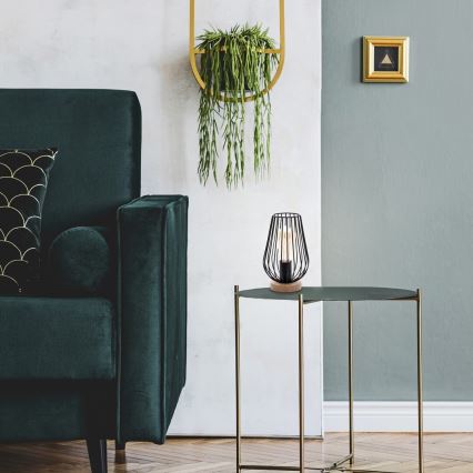 Rabalux - Pöytävalaisin 1xE27/40W/230V musta