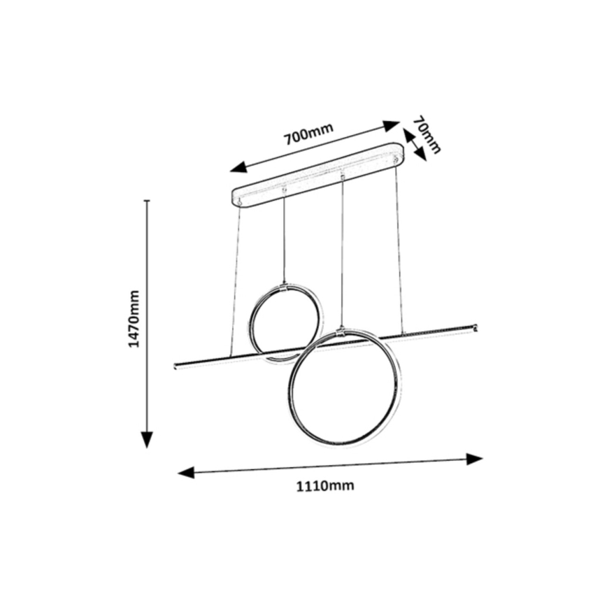 Rabalux - LED-kattokruunu johdossa LED/48W/230V