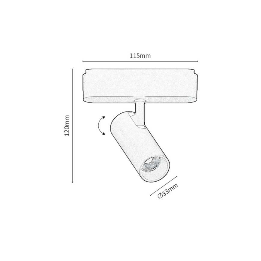 Rabalux - LED Yksivaiheisen kiskojärjestelmän kohdevalo LED/6W/24V 3000K musta