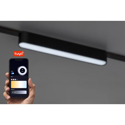 Rabalux - LED Himmennettävä kattovalaisin 1-vaihekiskoon LED/12W/24V 2700-5500K Wi-Fi Tuya 22 cm musta