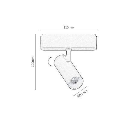Rabalux - LED Himmennettävä kohdevalo 1-vaihekiskoon LED/5W/24V 2700-5500K Wi-Fi Tuya musta