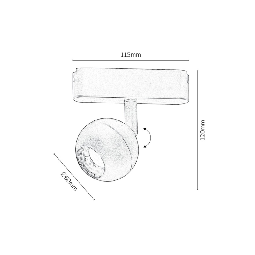 Rabalux - LED Himmennettävä kohdevalo 1-vaihekiskoon LED/5W/24V 2700-5500K Wi-Fi Tuya musta