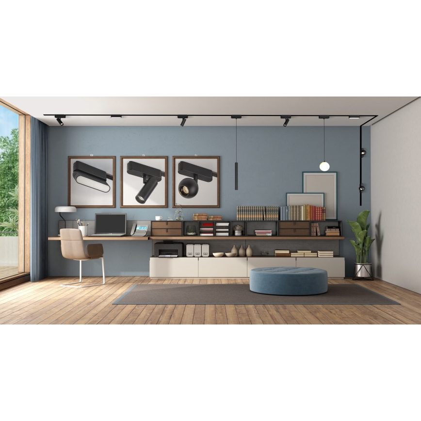 Rabalux - Himmennettävä LED-kattokruunu johdossa 1-vaiheiselle kiskojärjestelmälle LED/5W/24V 2700-5500K Wi-Fi Tuya musta